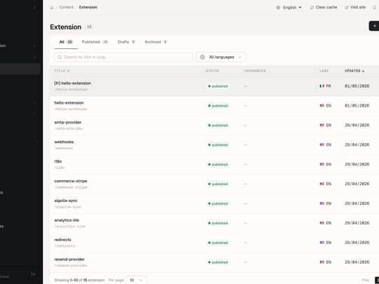 Custom node-type list