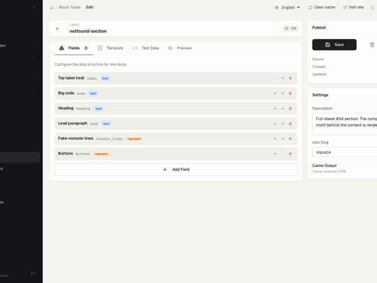 Block type editor