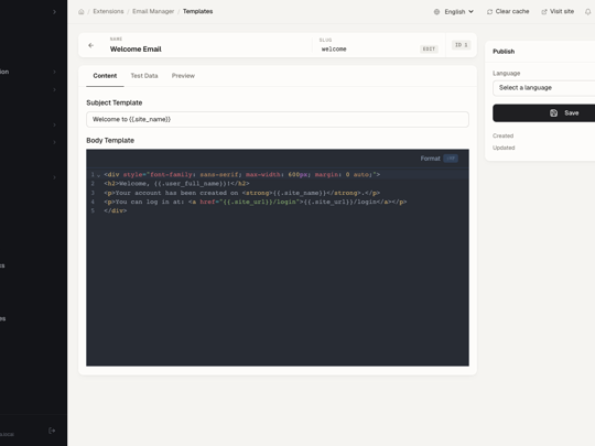 Email template editor