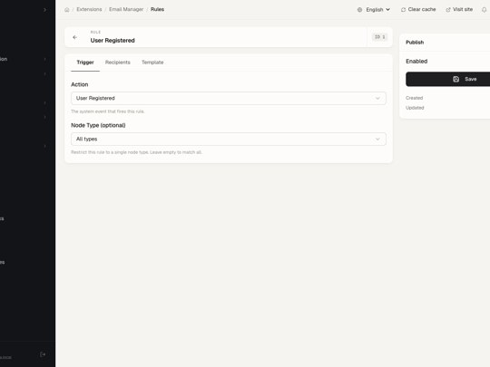Email rule editor