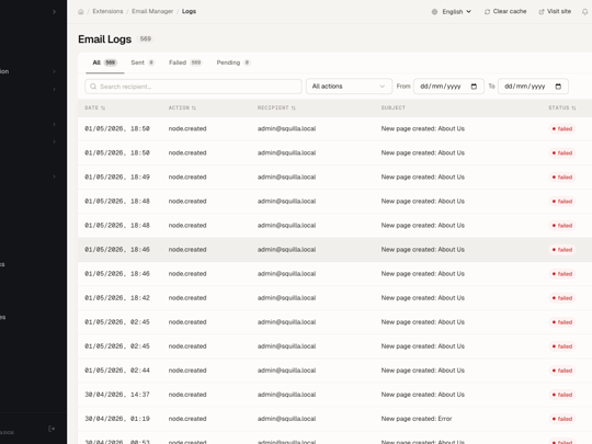 Email logs